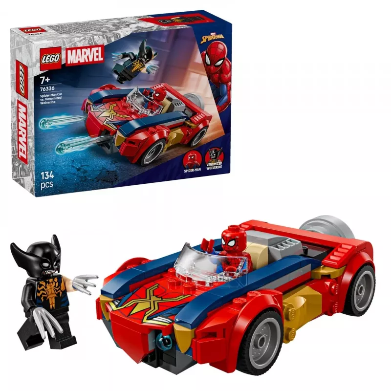 LEGO MARVEL 76336 Carro do Spider-Man vs. Wolverine venomizado