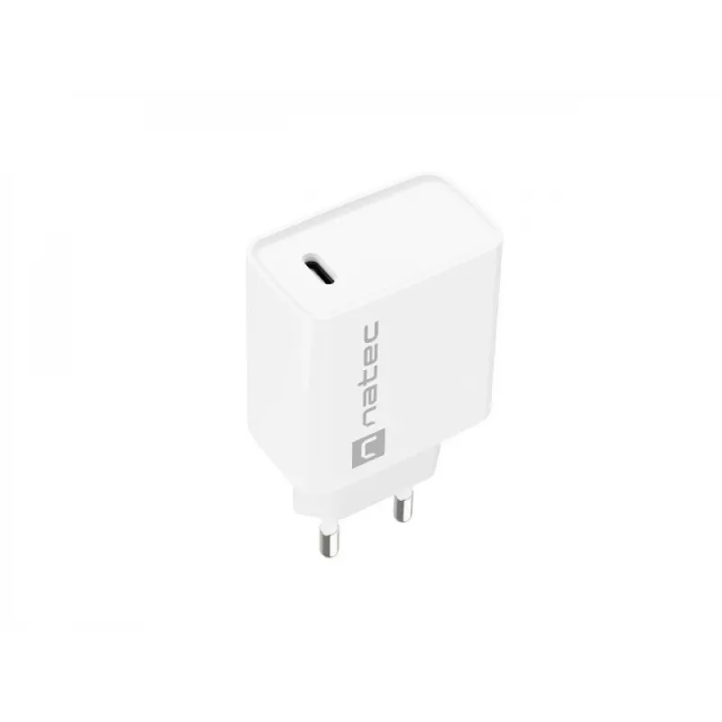 Carregador rápido USB-C para interiores NATEC RIBERA 12V 20W Quick Charge 3.0 branco