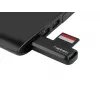 Leitor de cartões NATEC Scarab 2 USB 3.2 Gen 1 Type-A — suporte MicroSD/SD, 5000 Mbit/s, preto