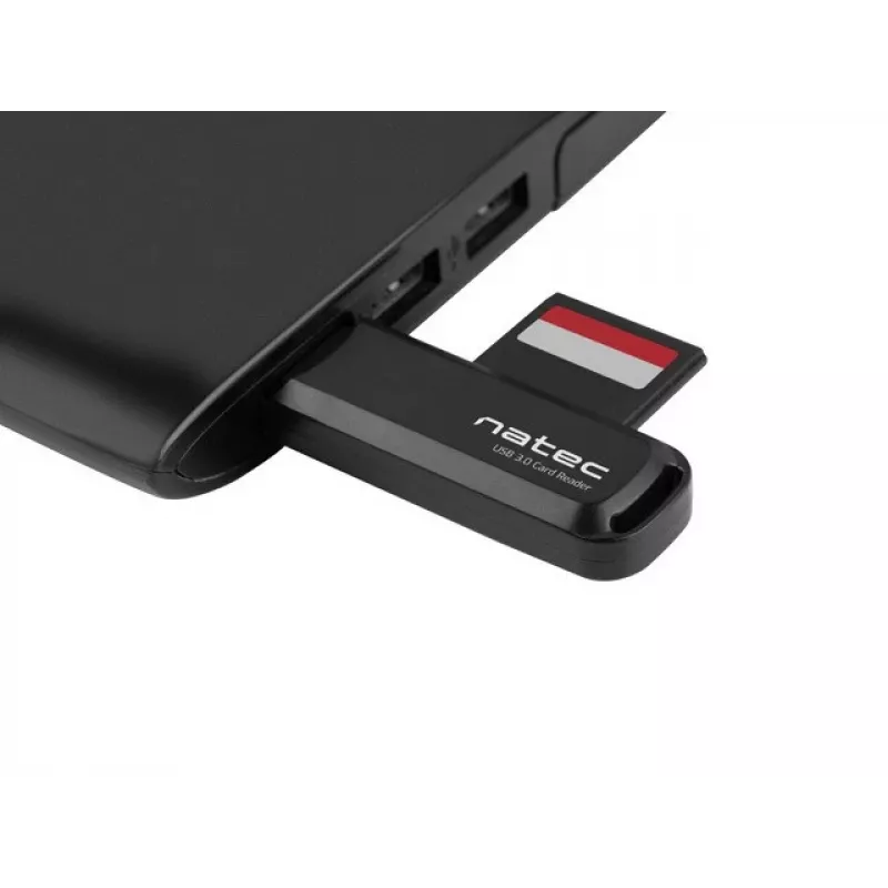 Leitor de cartões NATEC Scarab 2 USB 3.2 Gen 1 Type-A — suporte MicroSD/SD, 5000 Mbit/s, preto