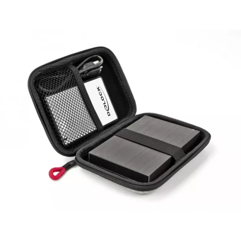 Bolsa de proteção DeLOCK para SSD de 2,5 polegadas, caixas externas e discos até 12 x 8 x 2 cm