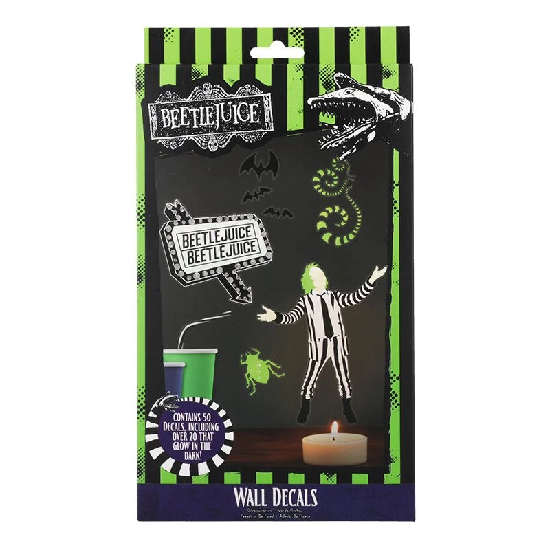 Autocolantes de parede Paladone Beetlejuice Design PP13439BJ – conjunto de autocolantes decorativos de parede