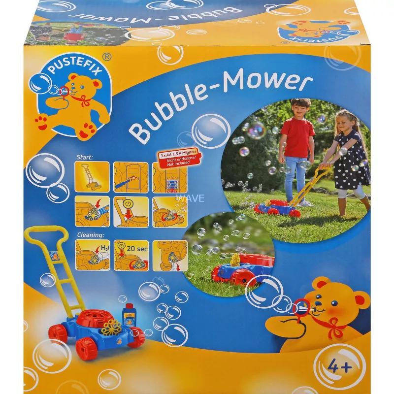 Corta-relvas Bubble-Mower, bolhas de sabão azul/vermelho