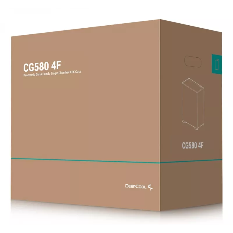 Caixa de PC DeepCool CG580 4F Midi Tower — ATX/ITX/MicroATX, vidro temperado, ventoinhas 3×120mm+1×120mm, 2×3,5 polegadas & 2×2,5 polegadas, USB-A×2 USB-C×1, preto