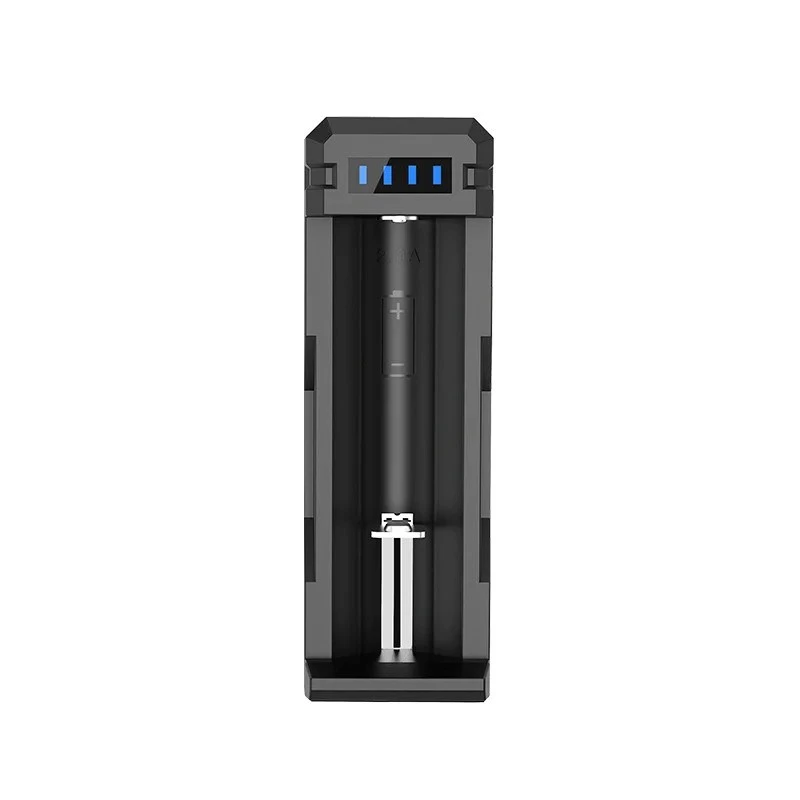 Carregador de baterias XTAR SC1 de slot único USB-C para células Li-Ion 18650, 1 slot, preto