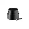 Conjunto de panelas TEFAL, 4 peças | L7649453 Ingenio Ultimate | 16/18/20 cm | alumínio | preto
