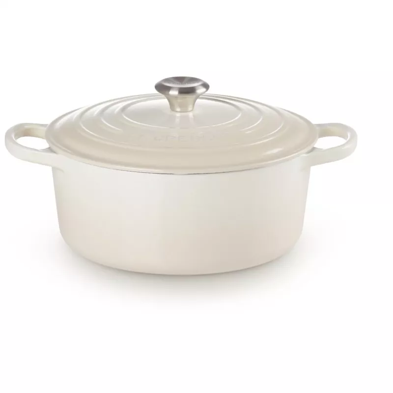 Assadeira redonda Le Creuset Signature 26cm Meringue (21177267164430)