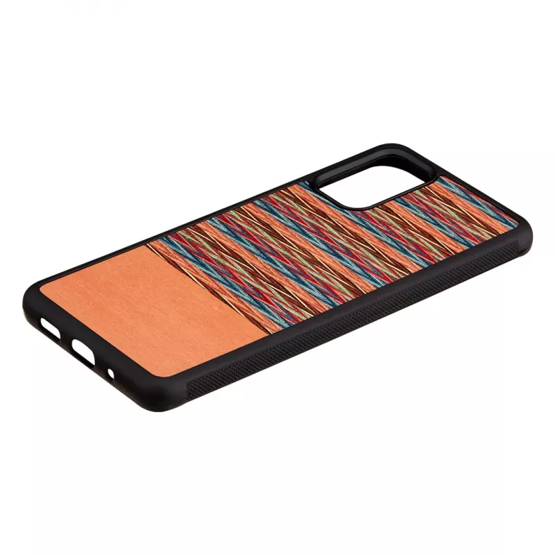Capa para telemóvel Man and Wood para Samsung Galaxy S20+ — castanho xadrez com bordo preto