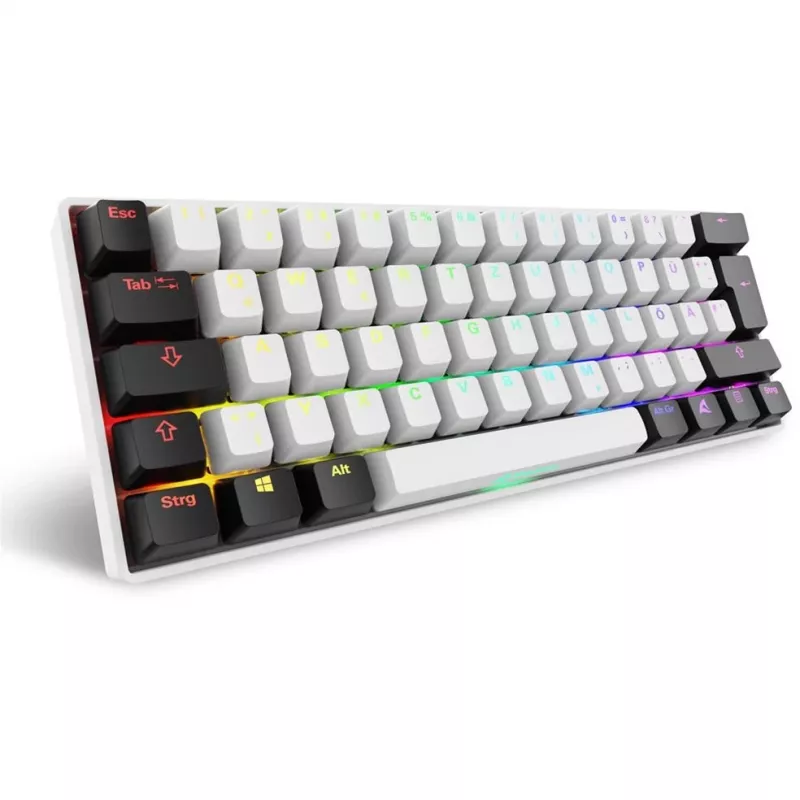 Teclado Sharkoon SGK50 S4 Home USB QWERTZ alemão branco RGB LED 60%