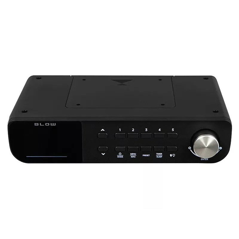 Rádio de cozinha portátil FM/DAB+ BLOW RK1 — compacto preto, a pilhas ou corrente