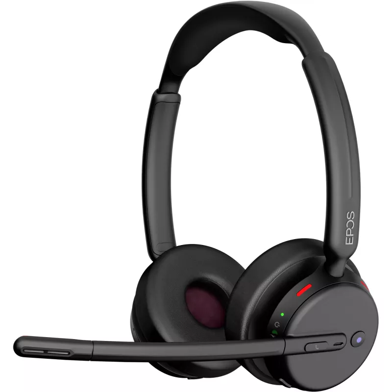 Epos Impact 500, Headset bináurico (bilateral), Bluetooth ANC, certificado MS Teams, incl. dongle USB-C com adaptador USB-A