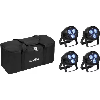 Conjunto de luzes LED PAR EUROLITE 20000949 4x Hybrid Spot com saco macio
