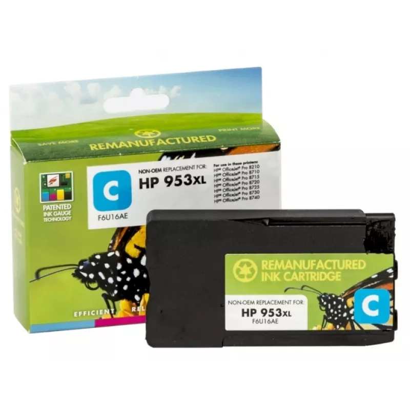 Compatível Static Control HP 953XL (F6U16AE) Cartucho de tinta, ciano (novo chip)