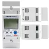 Contador de consumo de energia eletrónico monofásico Qoltec 50882 para calha DIN | Wi-Fi | TUYA | 230V | LCD