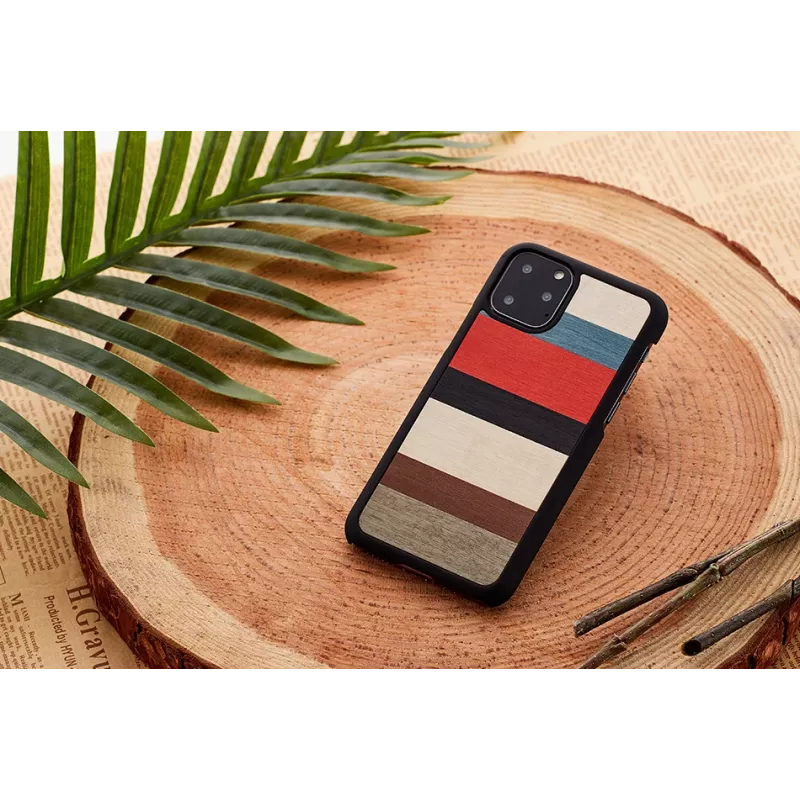 Capa para smartphone man and wood para iPhone 11 Pro Max — capa de proteção Corallina preta