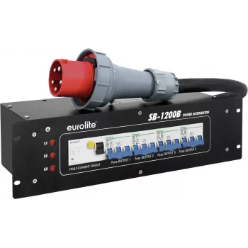 EUROLITE SB-1200B Distribuidor de corrente 1200W 16A régua de tomadas com proteção integrada