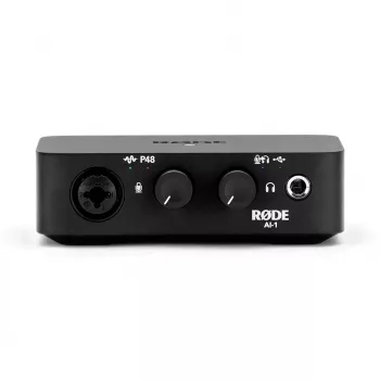 Interface de áudio USB RODE AI-1, pré-amplificador A-A, 24 bits, 96 kHz, preto