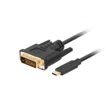 Adaptador de cabo de vídeo LANBERG CA-CMDV-10CU-0030-BK, USB Type-C para DVI-D, 3 m, preto