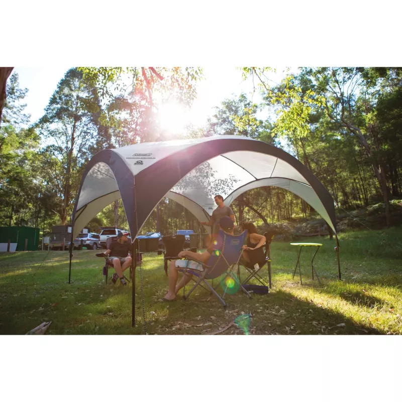 FastPitch Event Shelter XL, pavilhão prateado/azul-escuro, 4,5 x 4,5 metros