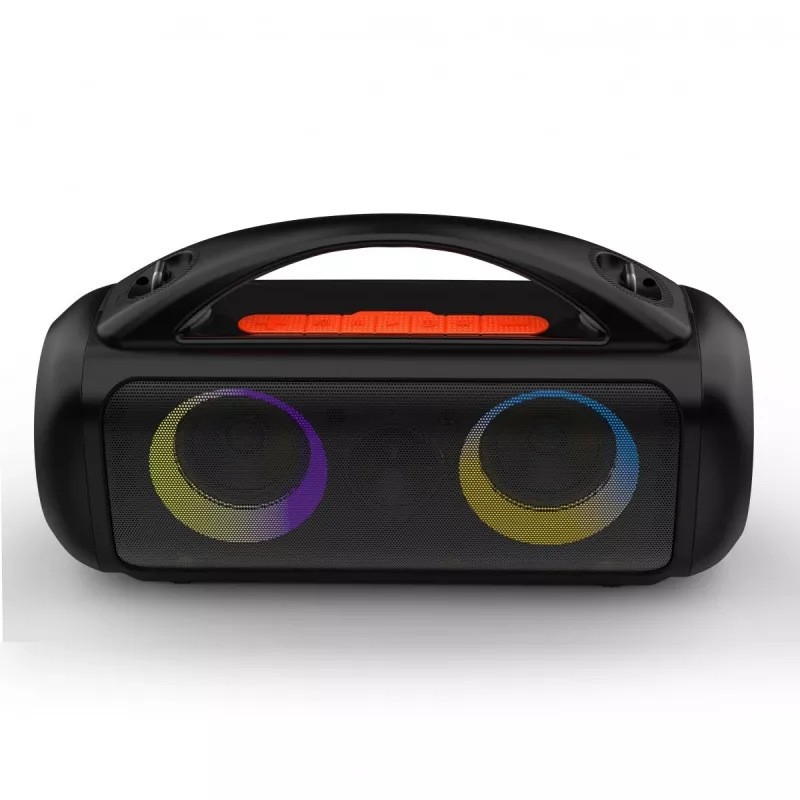 Coluna portátil MEDIA-TECH MT3184 — Bluetooth 5.3, 60W RMS, IPX5, bateria Li-Ion 16h, porta de carregamento USB-C, MicroSD, TWS, microfone, telecomando