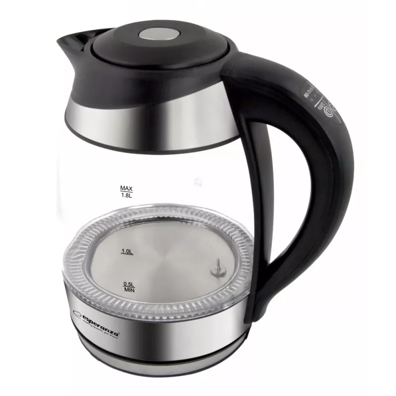 Esperanza EKK026 Chaleira 1,7 L 2200 W preta, transparente