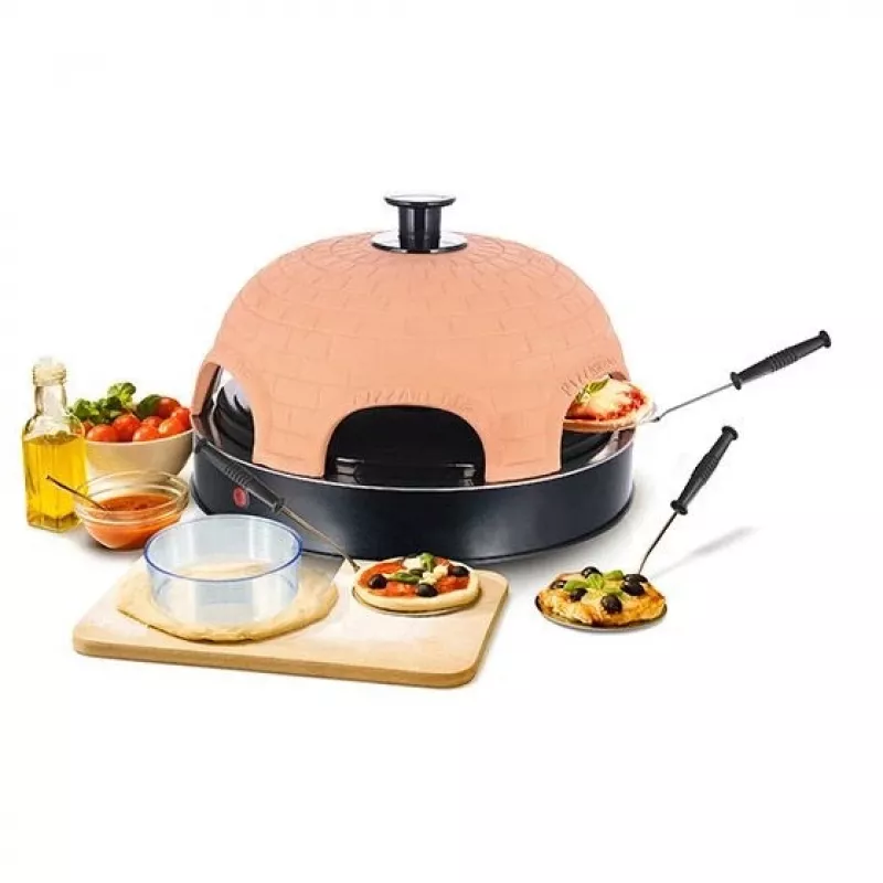 Máquina de fazer pizza Emerio PO-115984 6 pizzas 1200 W preto laranja