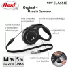 Trella Flexi Classic 5 m preta para cães de porte médio, corda, carga máx. 20 kg, elementos refletores