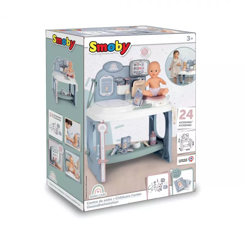 Centro de cuidados para bebé Smoby Baby Care Center Modelo 2024 240305 com acessórios e funções interativas