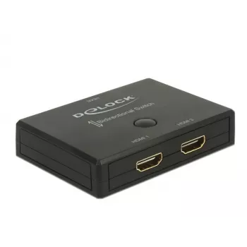 Comutador DeLock HDMI 2 - 1 bidirecional 4K 60 Hz - comutador de vídeo/áudio - 2 x HDMI - desktop