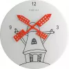 Relógio de parede NeXtime 8807 Windmil, Ø30 cm, branco/preto/vermelho