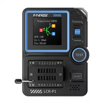 Testador multifunções LCR de transístores e condensadores FNIRSI resistência 0,01–50 Ω