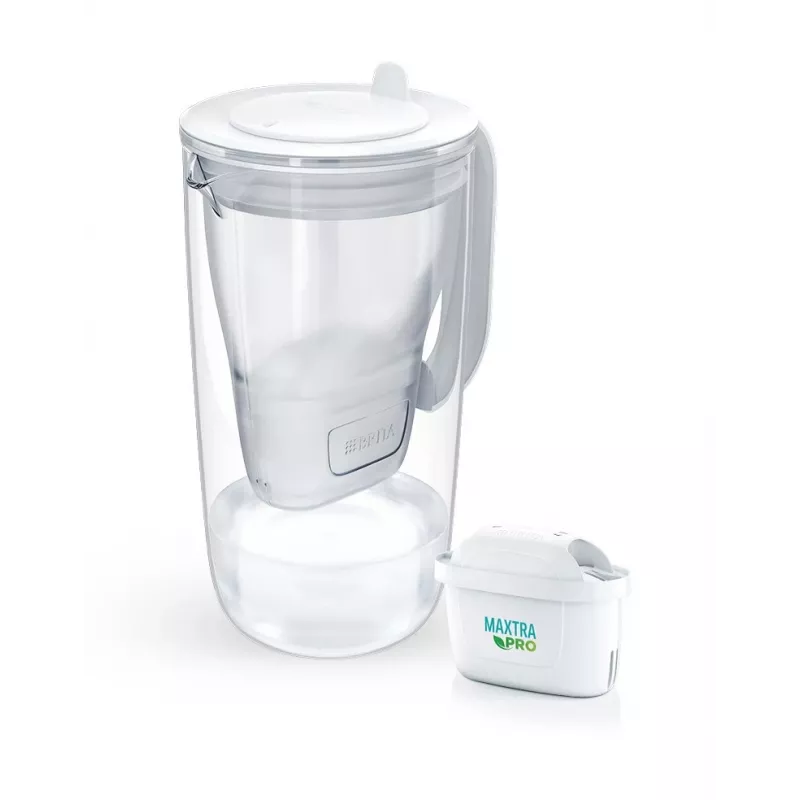 Brita Glass+1 Maxtra Pro Pure Performance jarro filtrante de vidro, 2,5 l totais / 1,5 l filtrados, adequado para máquina de lavar loiça, cinzento