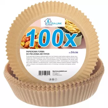 Formas de papel para fritadeira Extralink HOME redondas 16 cm, pack de 100