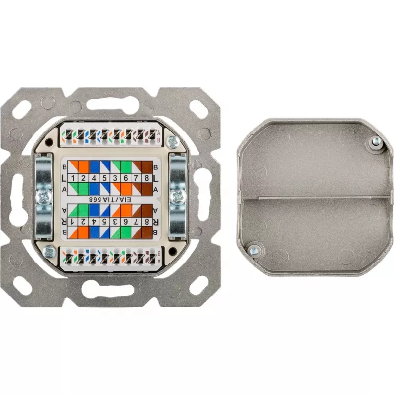 Wentronic Goobay tomada universal CAT 6 incl. moldura de montagem à superfície, branco - 2x tomada de rede RJ45 blindada (68244)