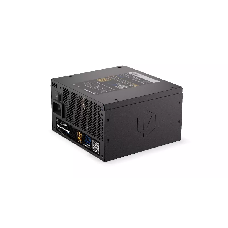 Fonte de alimentação ENDORFY Supremo FM6 850 W, 24-Pin-ATX, totalmente modular, 80 PLUS Gold, ventoinha de 120 mm, preto