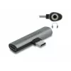 Adaptador de cabo DeLOCK 64186 USB Type-C para USB Type-C + 3,5 mm cinzento