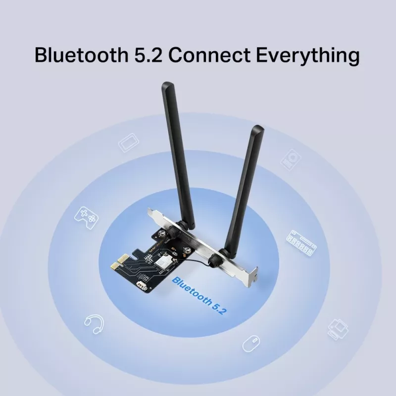 Mercusys AXE5400 Wi-Fi 6E Bluetooth 5.2 adaptador PCIe