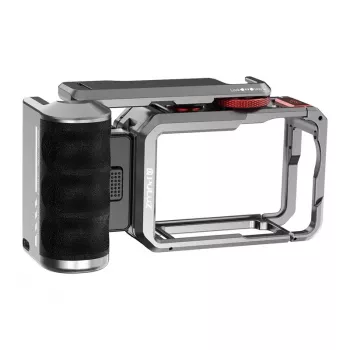 Jaula de extensão em titânio com pega e conectores Puluz adicionais para DJI Osmo Action 6