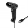 Leitor laser de códigos de barras 1D CCD Qoltec 50866, USB, preto