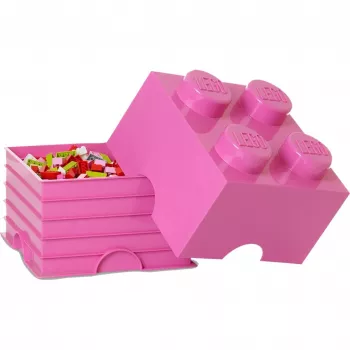 Pedra de armazenamento 4 LEGO 40031739 rosa – pedra de armazenamento de plástico empilhável para peças pequenas
