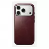 Capa para telemóvel Nomad Modern Leather Case para iPhone 17 Pro, pele + TPU + PC, compatível com ecrã de 16 cm (6,3 polegadas), bordô