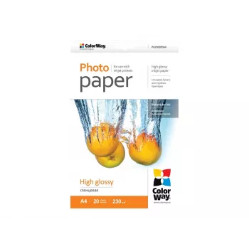 Papel fotográfico brilhante Colorway PG230020A4 A4 branco