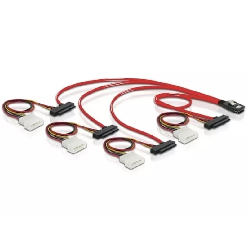 DeLOCK - Cabo SAS interno (Serial Attached SCSI) - 4-Lane - 36 pinos 4i Mini MultiLane - Alimentação interna, 4 pinos, SAS interno, 29 pinos (SFF-8482) - 50 cm (83059)