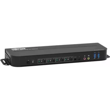 Comutador KVM HDMI USB Eaton Tripp Lite series 4 portas 4K 60Hz HDR HDCP 2.2 IR USB Sharing - Comutador KVM/áudio/USB - 4 x KVM/áudio/USB - 1 utilizador local - Desktop (B005-HUA4)
