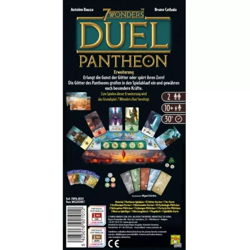 7 Wonders Duel - Pantheon, expansão de jogo de tabuleiro