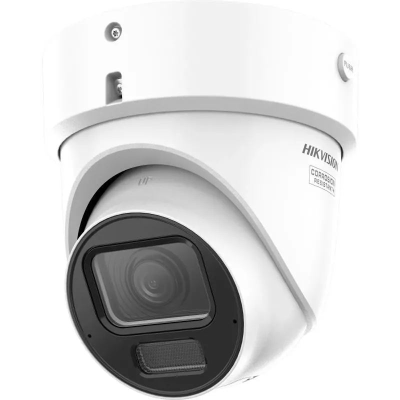 Câmara turret Hikvision DS-2CD2H46G2H-IZSY 4 MP, ColorVu, objetiva varifocal motorizada 2,8–12 mm