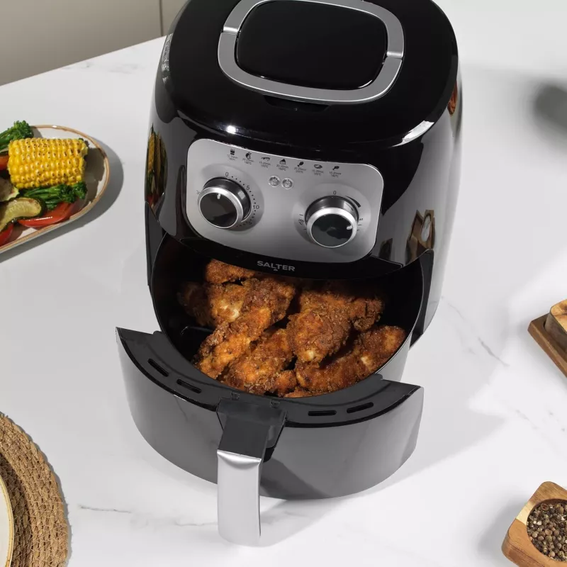 Fritadeira de ar quente manual Salter EK6364VDE, capacidade 4,2 l, fritadeira compacta de bancada