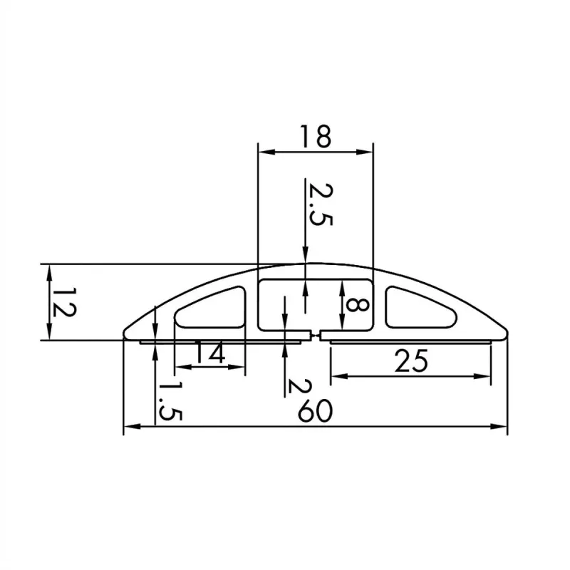Calha de cabos ROLINE TPE Flex, 60 mm, preto, 1,8 m (19.08.3105)