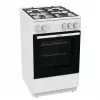 Fogão a gás independente com forno Gorenje GG5A10WFFM — placa de 4 bicos, forno de 70 l, superfície esmaltada, branco