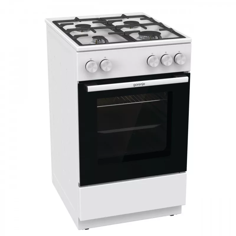 Fogão a gás independente com forno Gorenje GG5A10WFFM — placa de 4 bicos, forno de 70 l, superfície esmaltada, branco